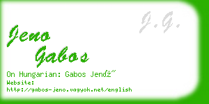 jeno gabos business card